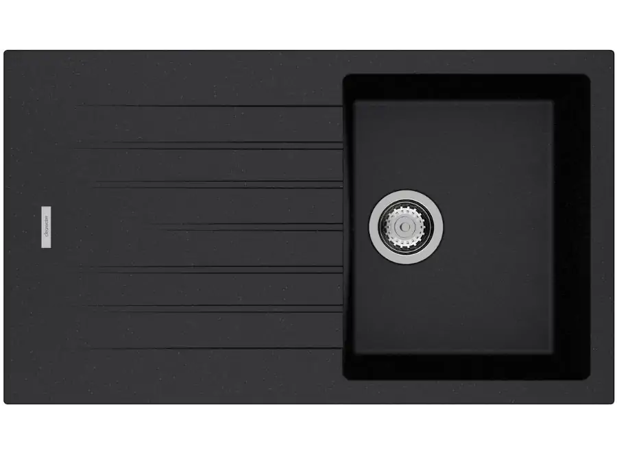 black composite single bowl sink